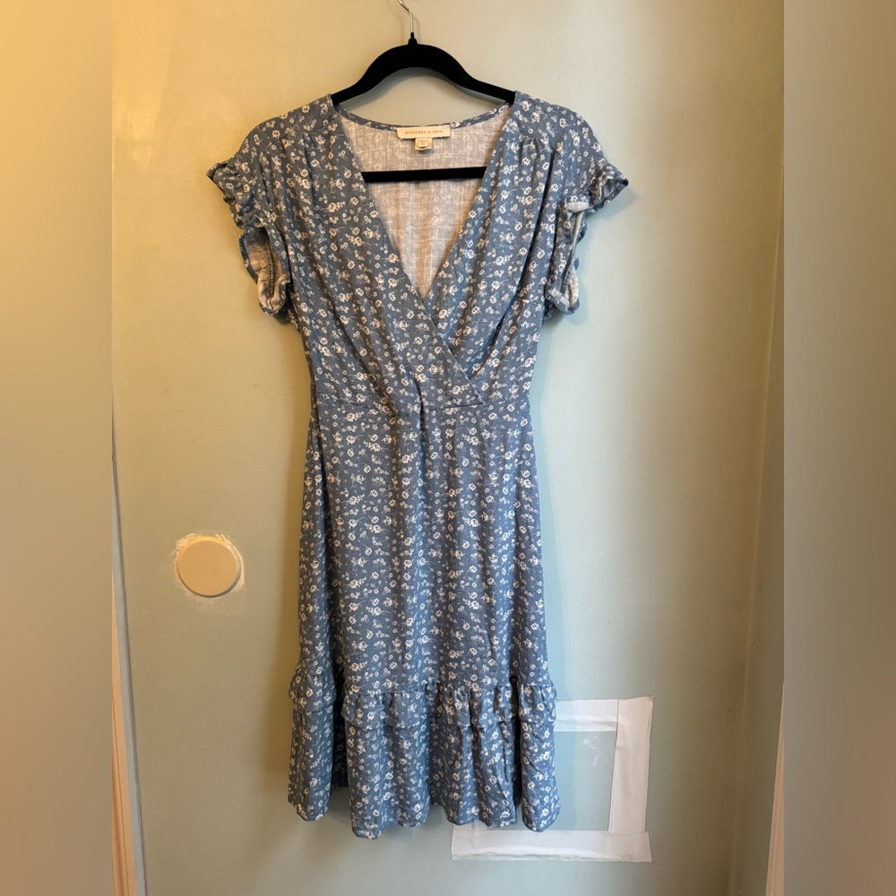 Blue Floral Midi Dress